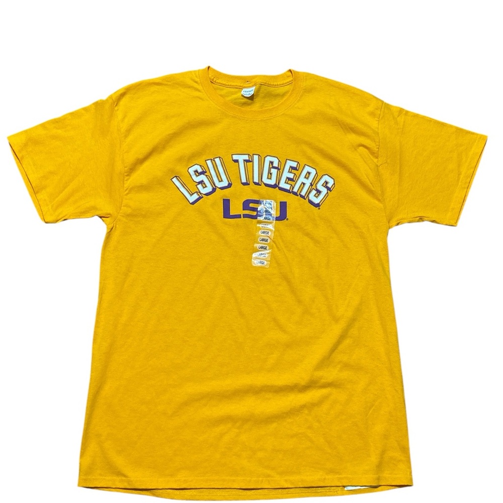 Hanes LSU Tigers Yellow T-Shirt Size Large